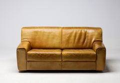 De Sede DS-42 2-Seater Sofa in Natural Bullhide, Switzerland 1970s