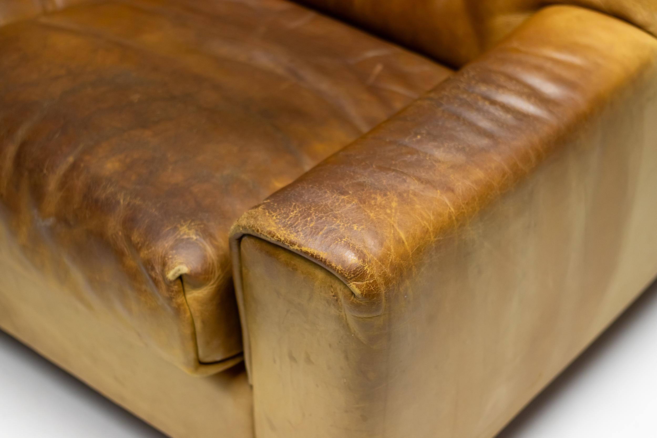 Mid-Century Modern De Sede DS-42 Buffalo Leather Two-Seat Sofa