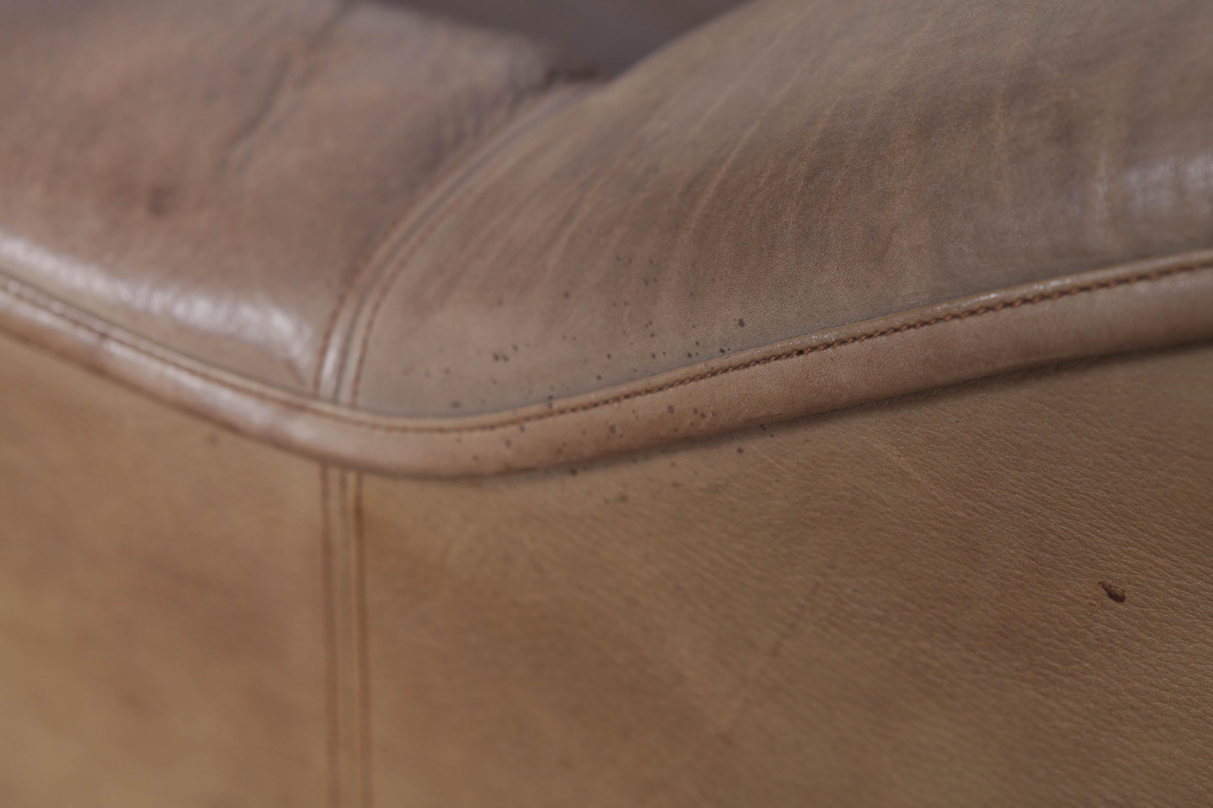 De Sede DS 44 2-Seat Sofa in Buffalo Leather, Switzerland, 1970s For Sale 8