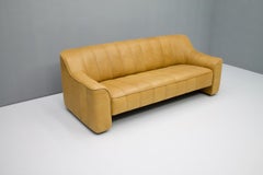 De Sede DS 44 3-Seat Sofa in Cognac Brown Neck Leather, Switzerland, 1970s