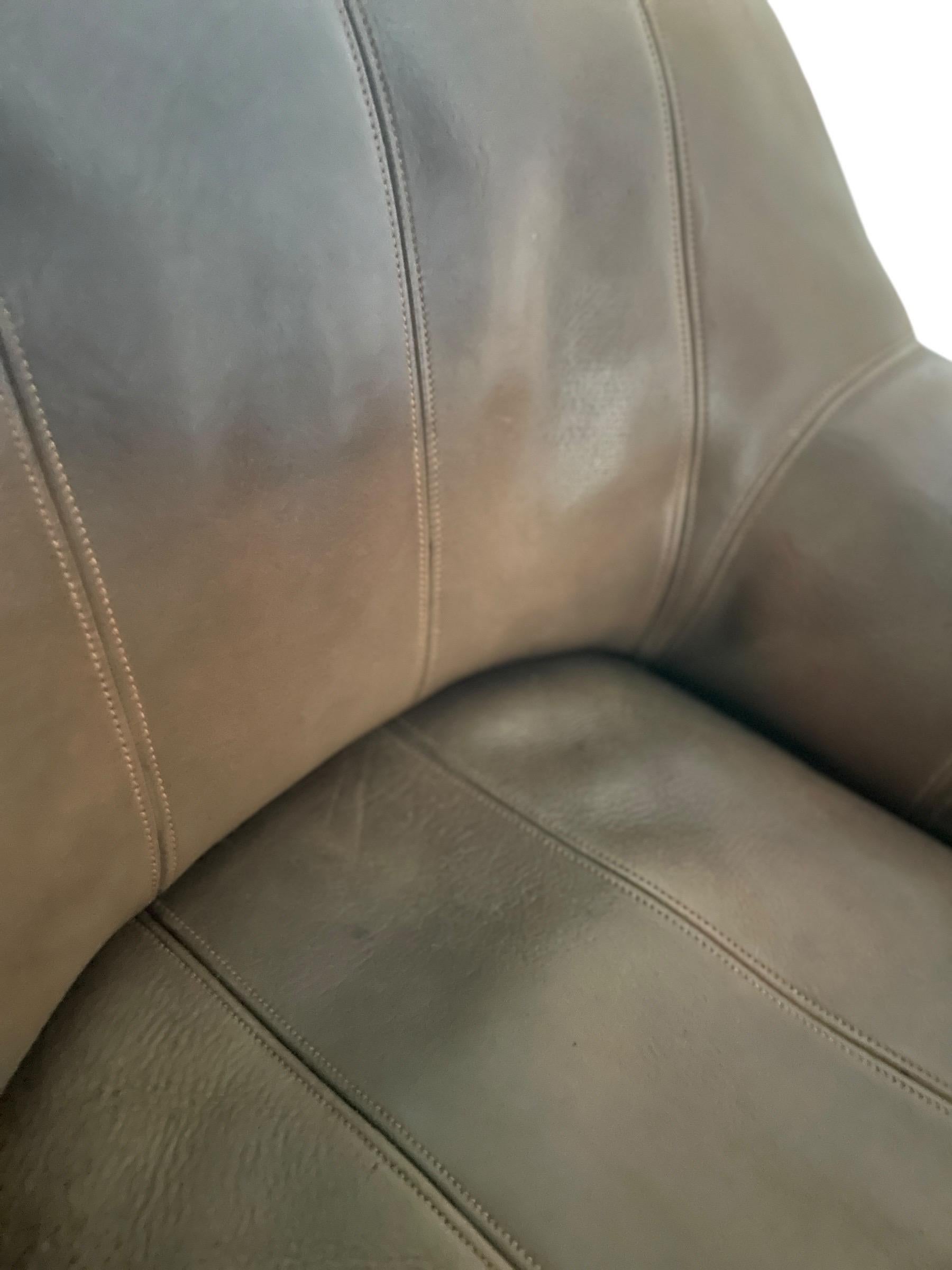 De Sede DS 44 Sillón y Otomana de Piel Silla de Piel Marrón con Asiento Ajustable 3