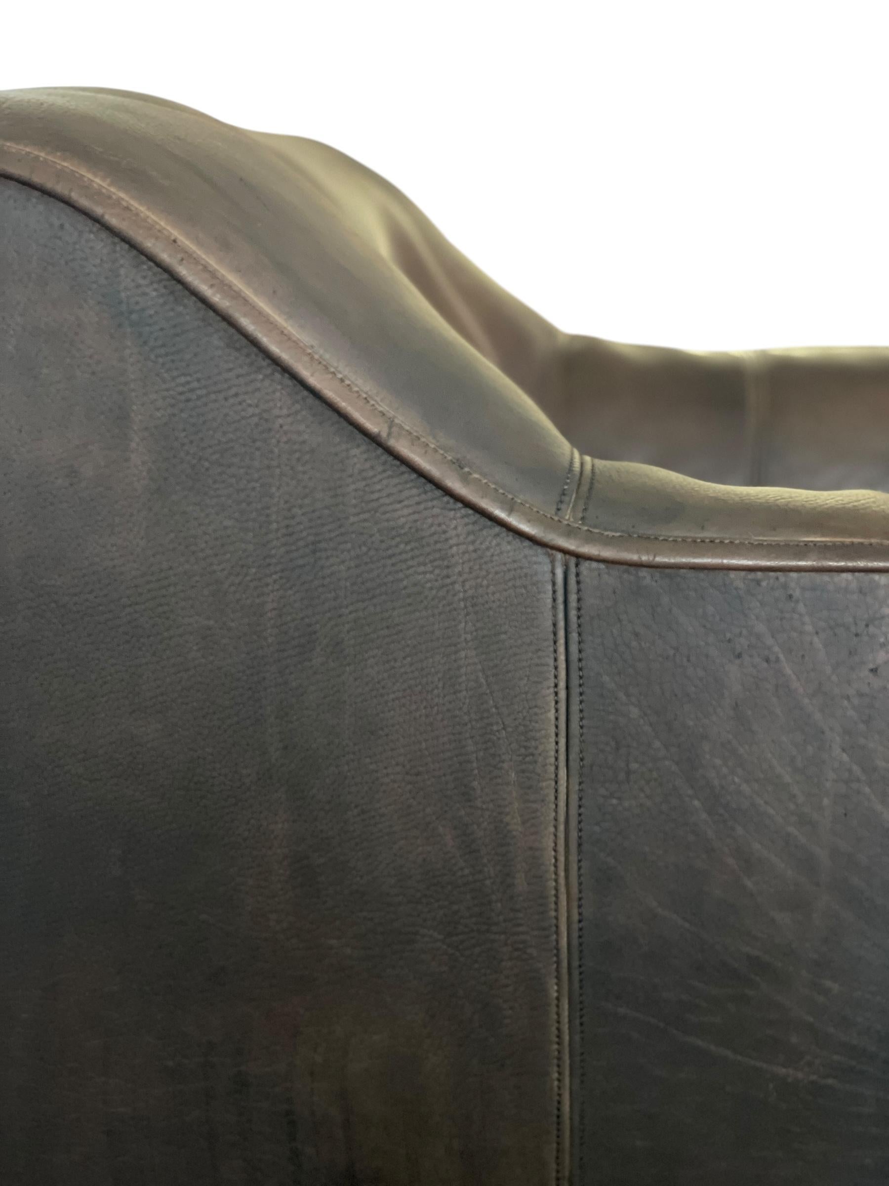 De Sede DS 44 Leather Armchair and Ottoman Set Luxury Swiss Designer Leather 2