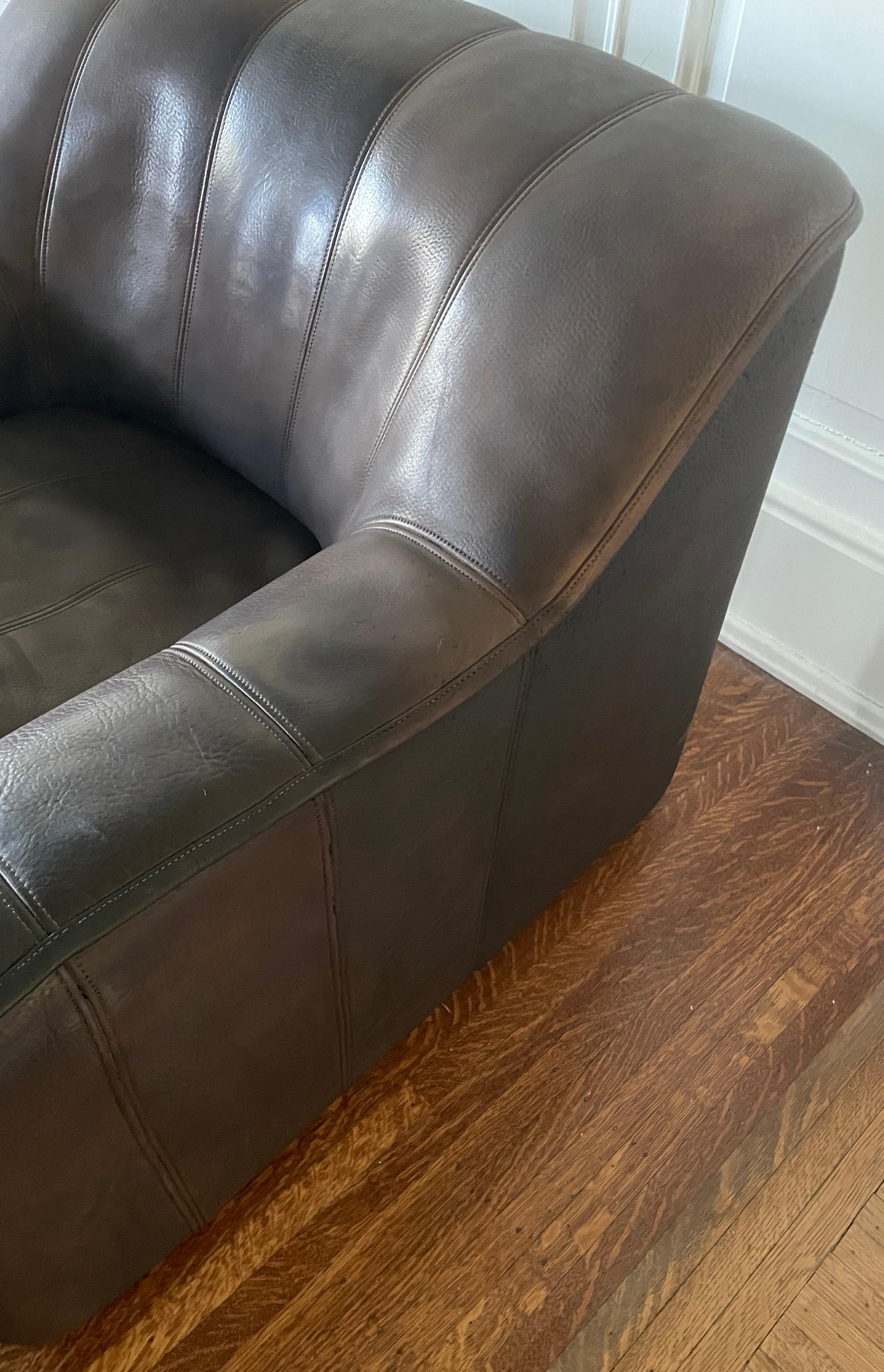 De Sede DS 44 Leather Armchair and Ottoman Set Luxury Swiss Designer Leather 3