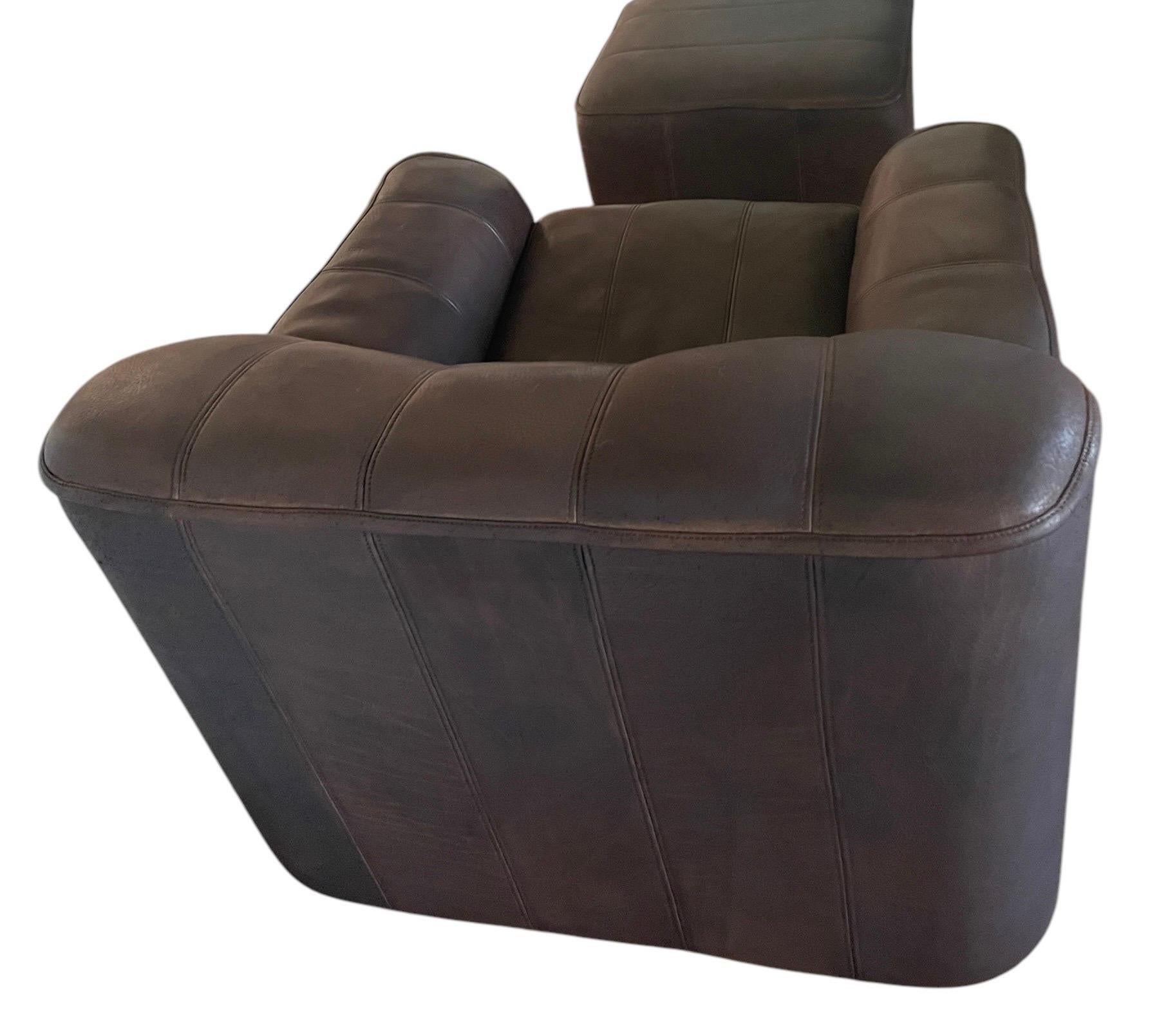 De Sede DS 44 Leather Armchair and Ottoman Vintage MidCentury Chair and Ottoman 2