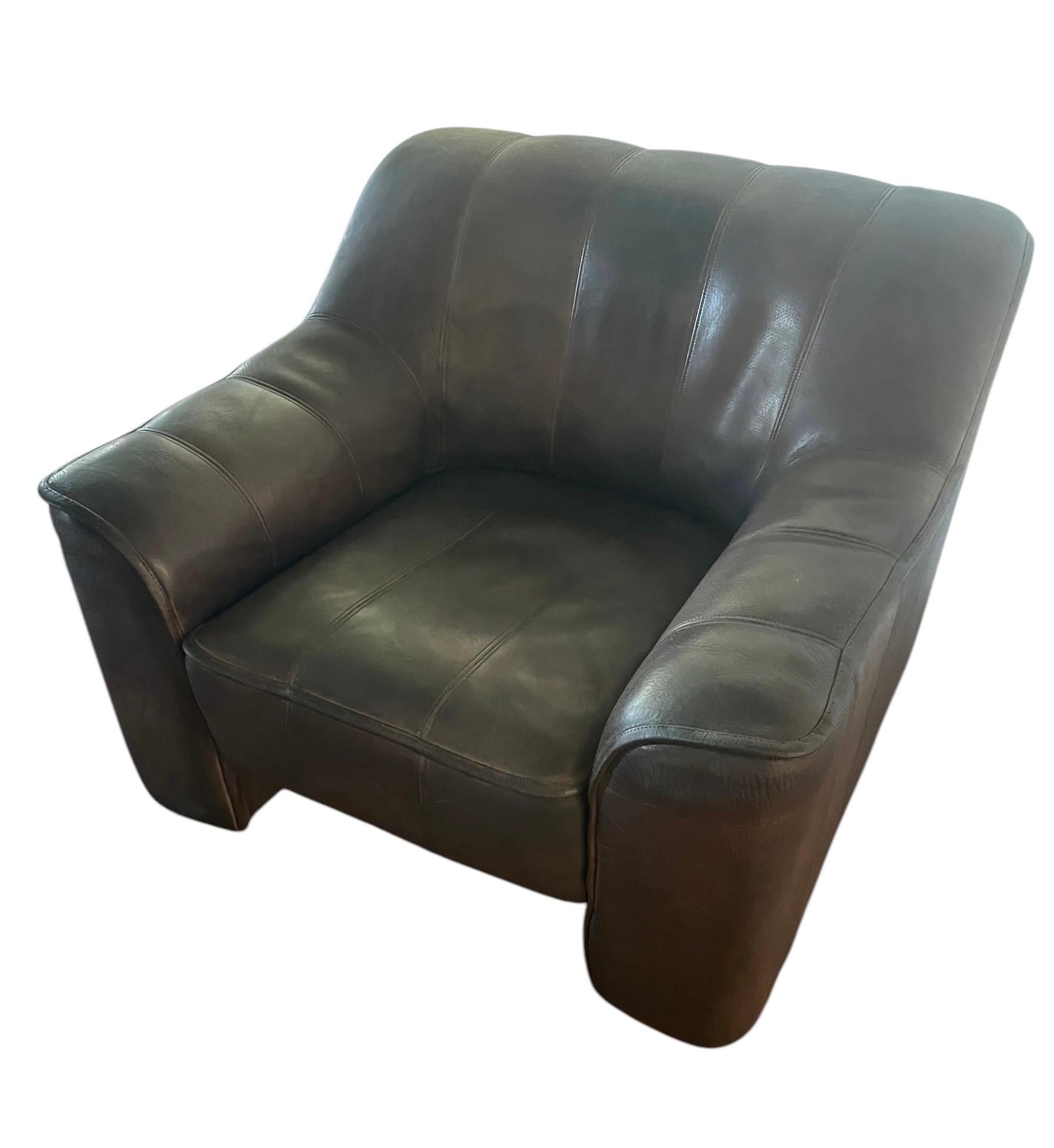 De Sede DS 44 Leather Armchair and Ottoman Vintage MidCentury Chair and Ottoman 9