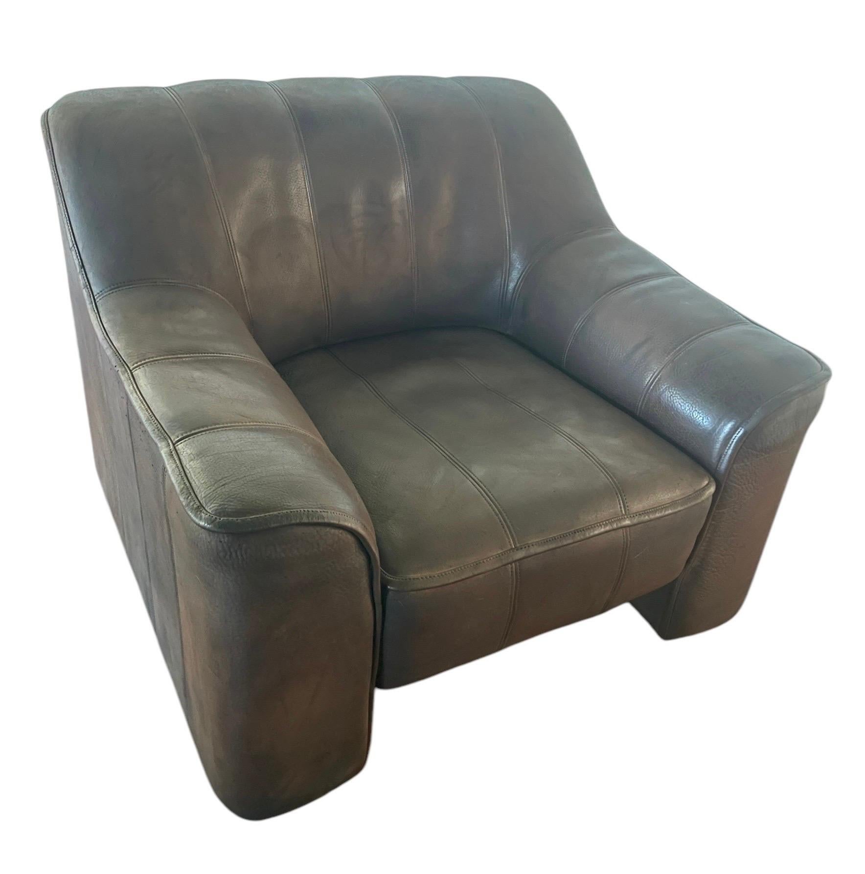 De Sede DS 44 Leather Armchair and Ottoman Vintage MidCentury Chair and Ottoman 8