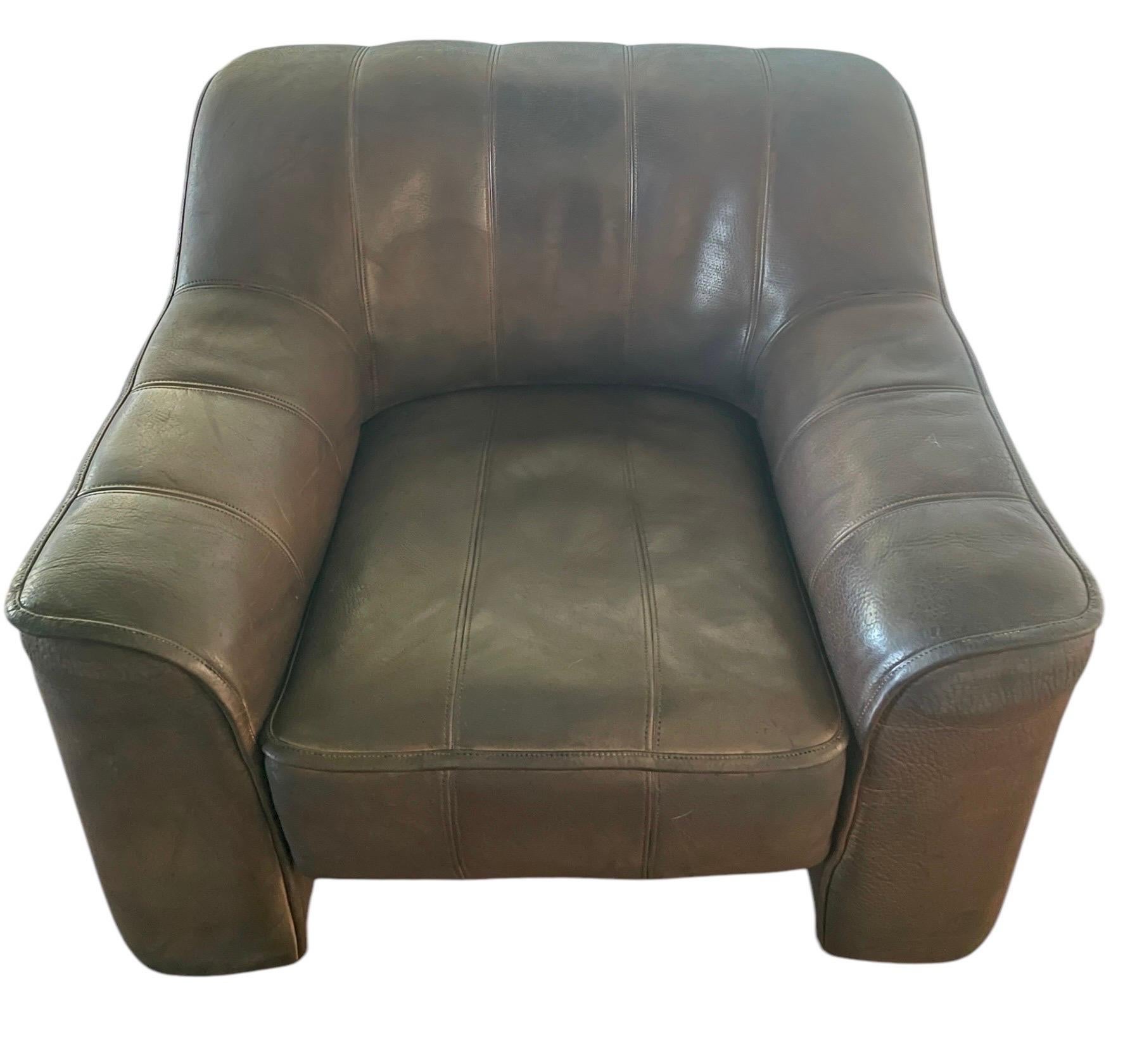 De Sede DS 44 Leather Armchair and Ottoman Vintage MidCentury Chair and Ottoman 7