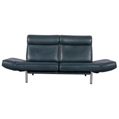 De Sede Ds 450 Designer Leather Sofa Green Two-Seat Function Relax Recliner