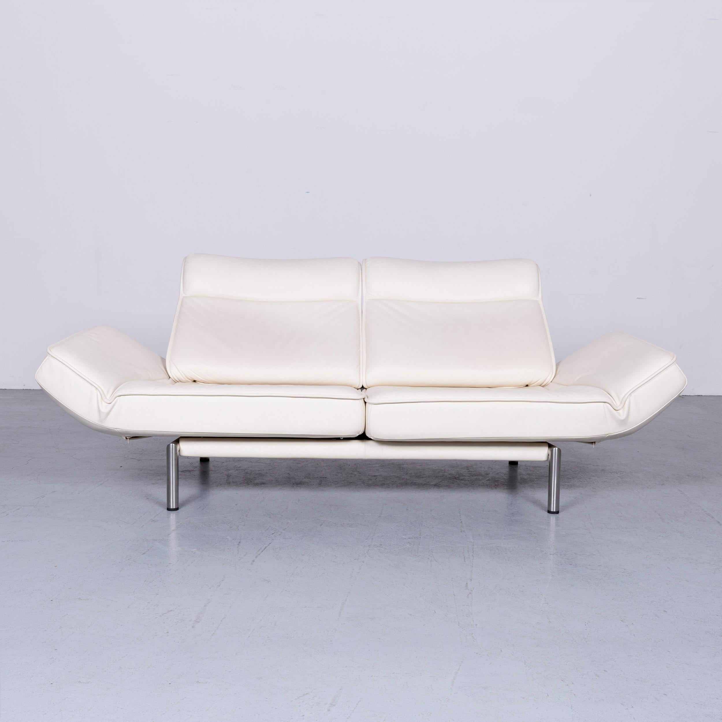 Contemporary De Sede DS 450 Designer Leather Sofa White Two-Seat Function Modern