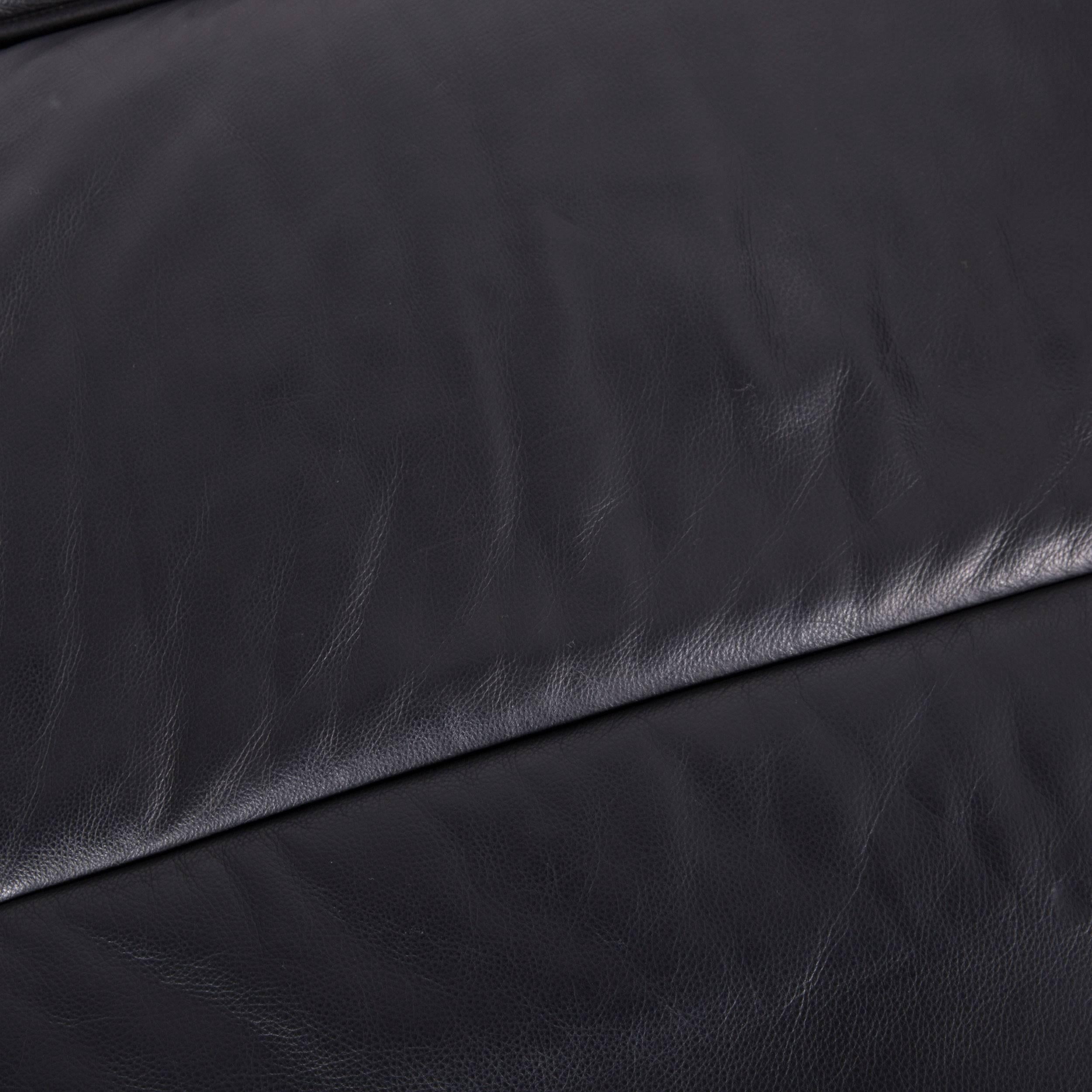 De Sede DS 450 Designer Sofa Black Leather Two-Seat Couch 7
