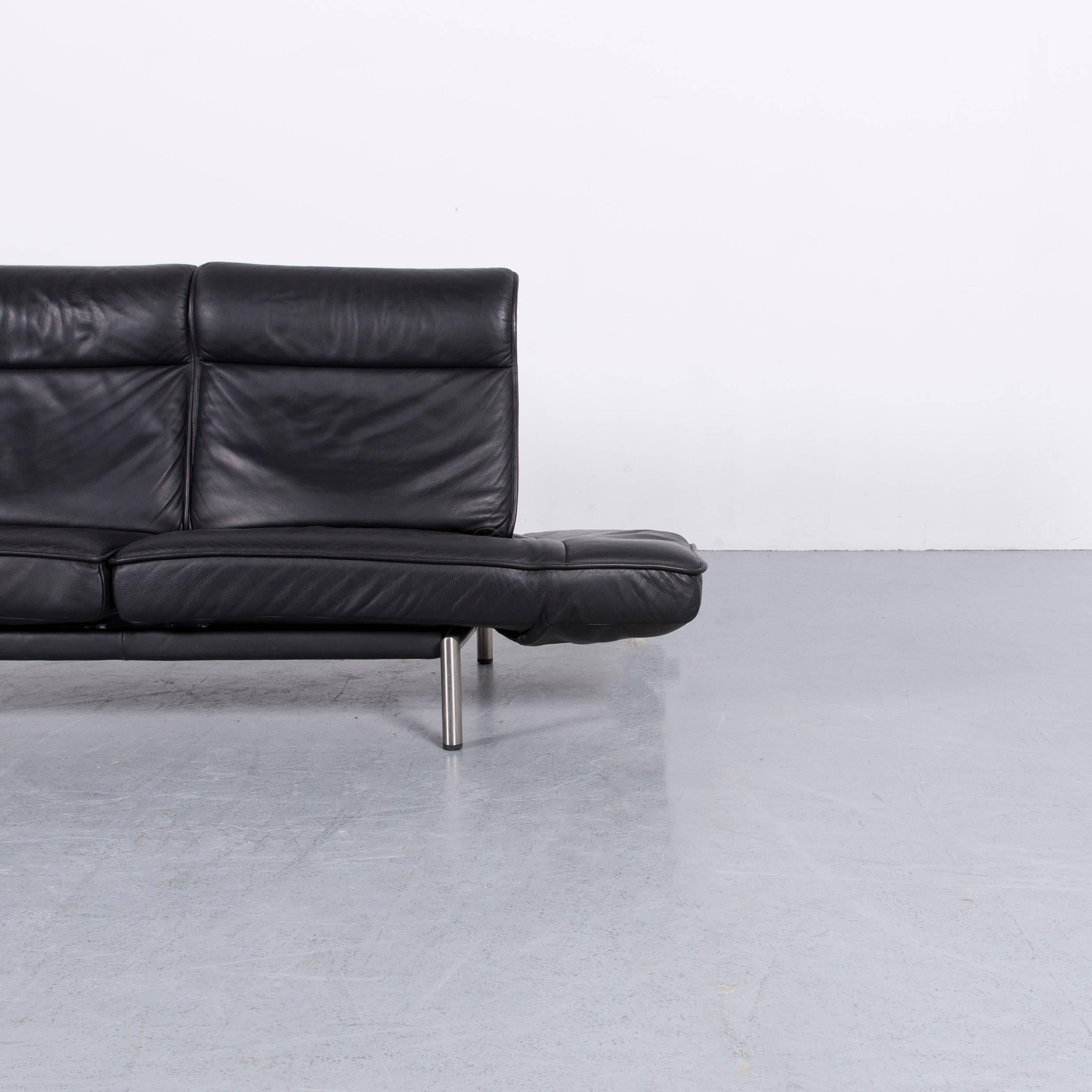 De Sede DS 450 Designer Sofa Black Leather Two-Seat Couch 1