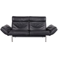 De Sede DS 450 Designer Sofa Black Leather Two-Seat Couch