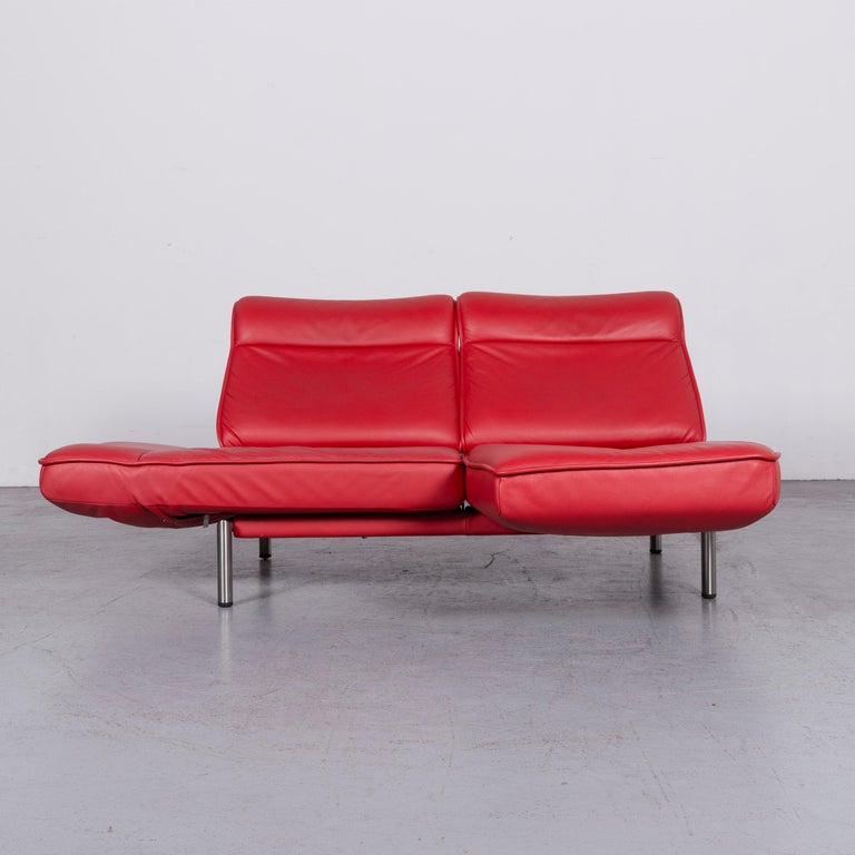 De Sede DS 450 Designer Sofa Red Leather ThreeSeat Couch Made in