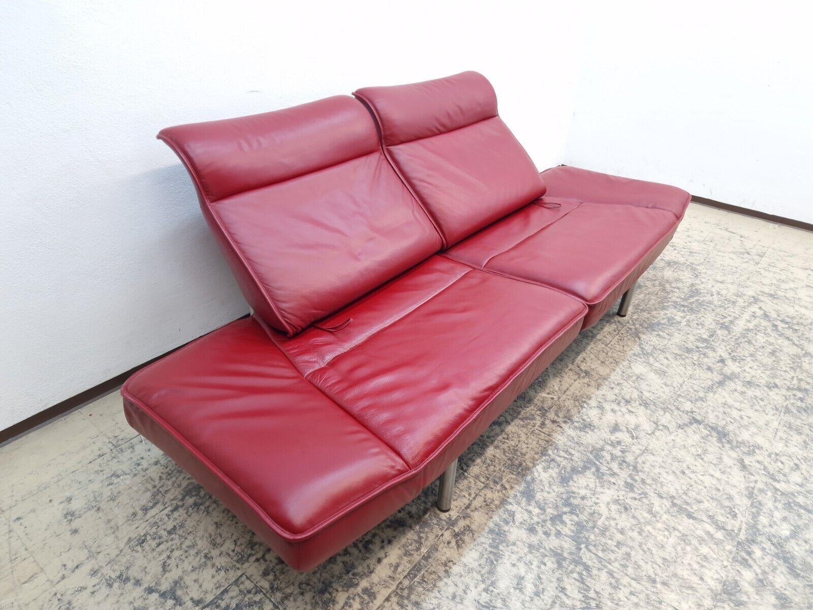de Sede DS 450 Echtleder Sofa rot Ledersofa Zweisitzer Funktionscouch desede fsm 3