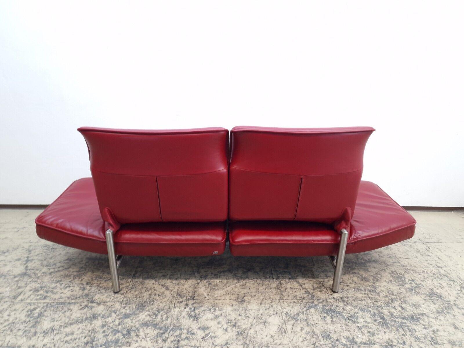 de Sede DS 450 Echtleder Sofa rot Ledersofa Zweisitzer Funktionscouch desede fsm 5