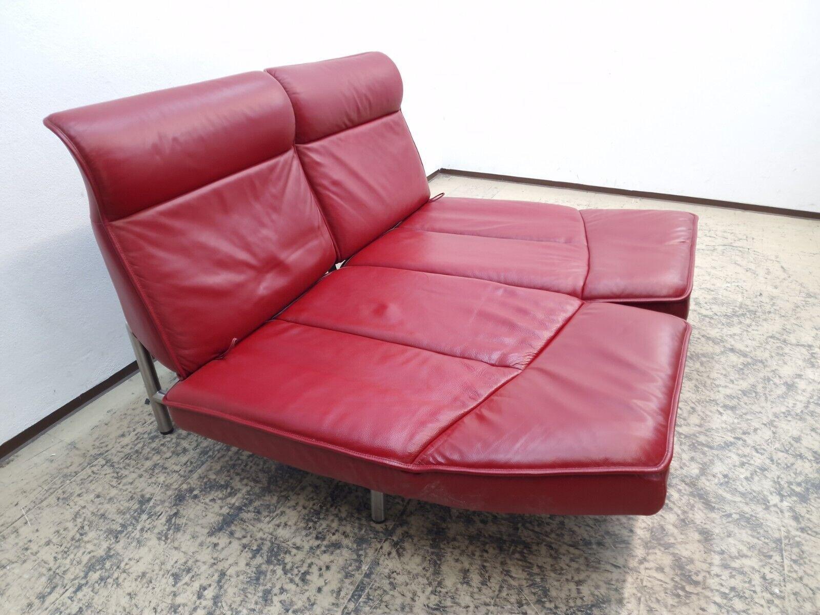 de Sede DS 450 Echtleder Sofa rot Ledersofa Zweisitzer Funktionscouch desede fsm 6