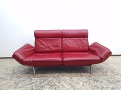 de Sede DS 450 Echtleder Sofa rot Ledersofa Zweisitzer Funktionscouch desede fsm
