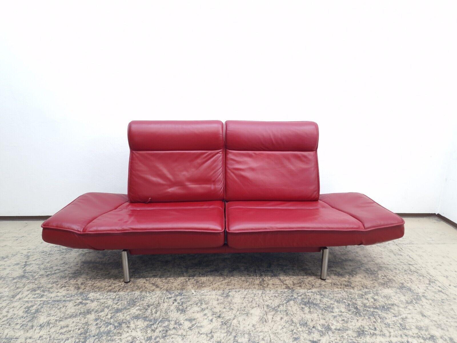 Bauhaus de Sede DS 450 Echtleder Sofa rot Ledersofa Zweisitzer Funktionscouch desede fsm