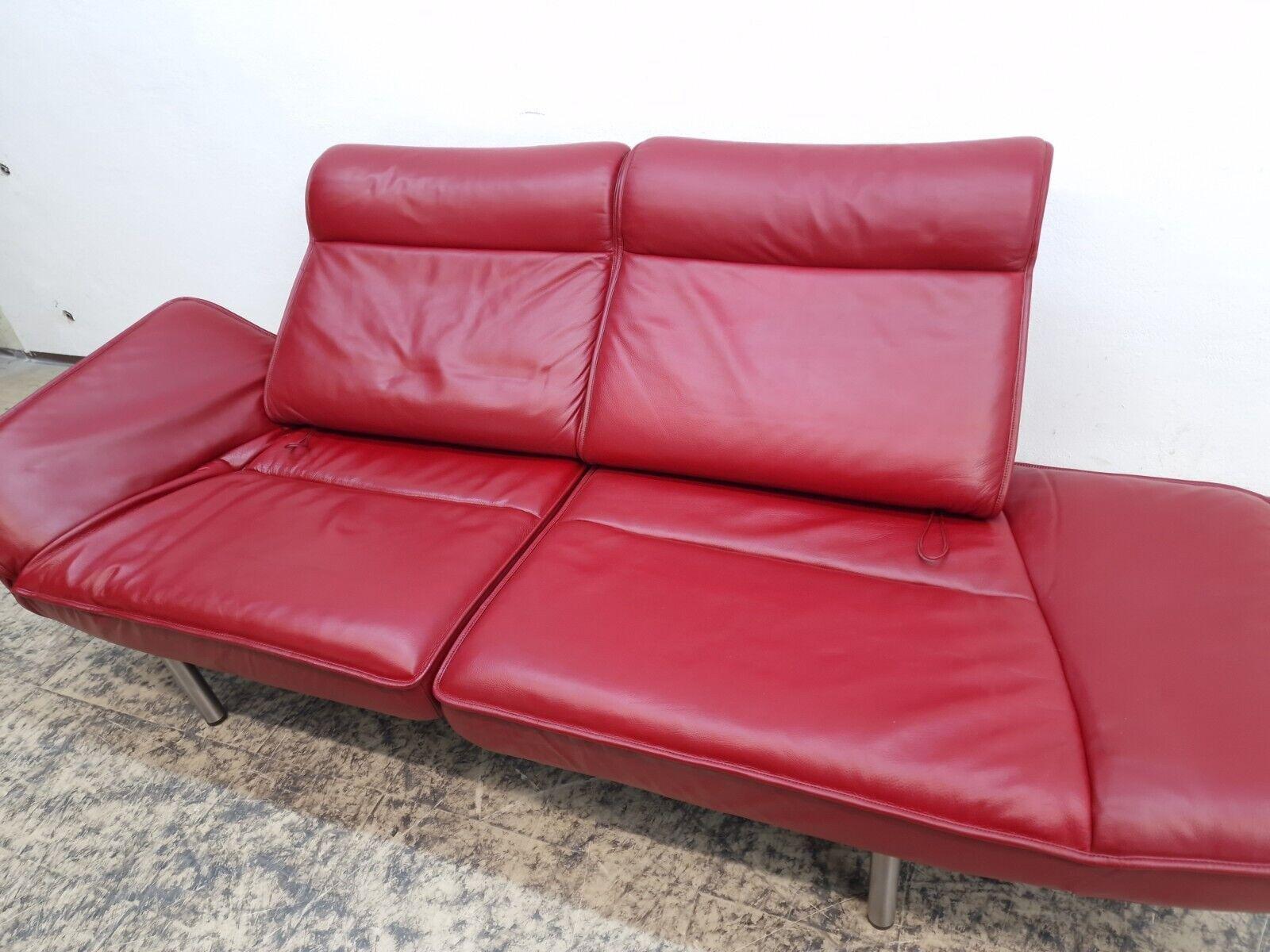 Swiss de Sede DS 450 Echtleder Sofa rot Ledersofa Zweisitzer Funktionscouch desede fsm