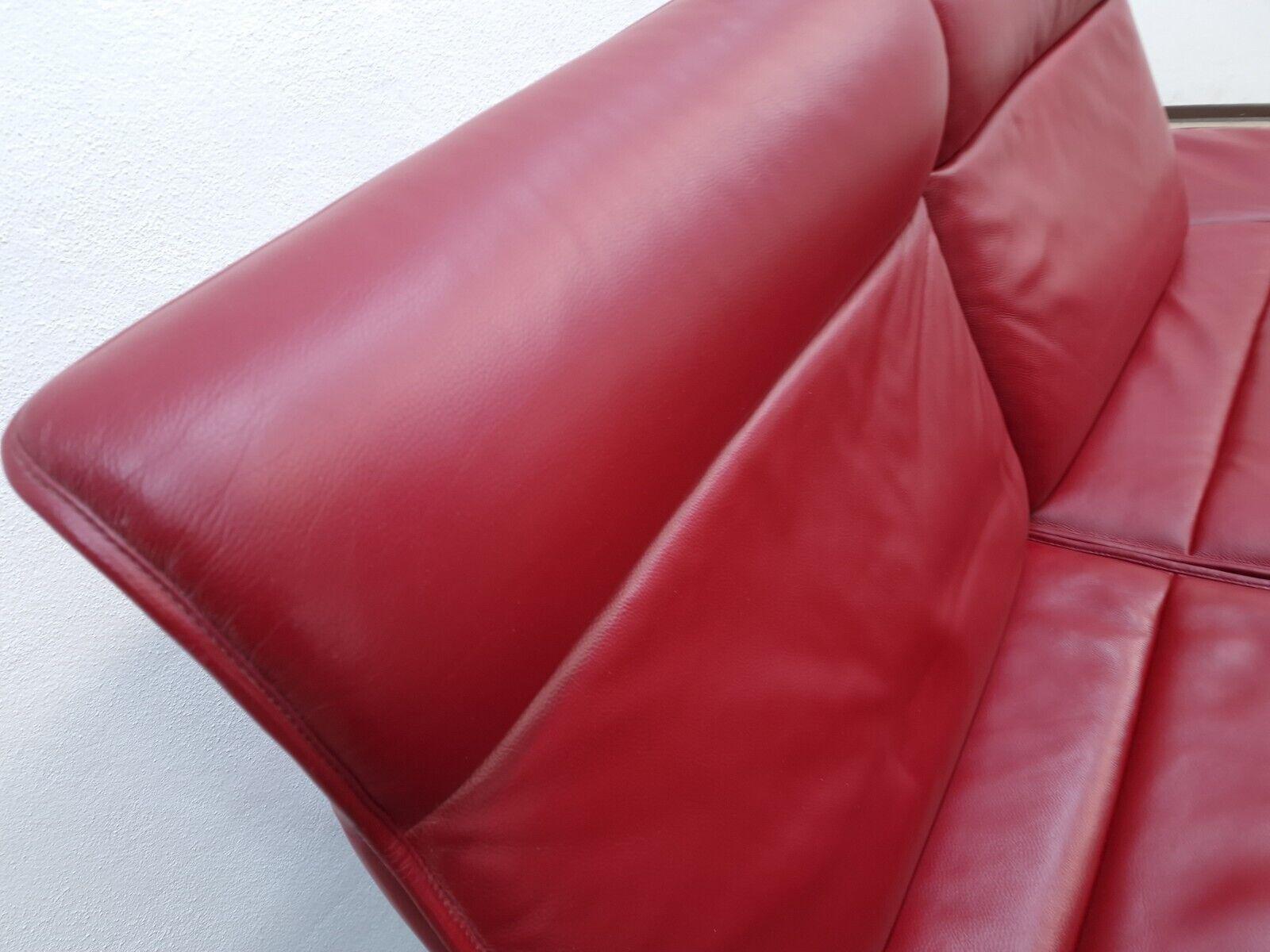 de Sede DS 450 Echtleder Sofa rot Ledersofa Zweisitzer Funktionscouch desede fsm 2
