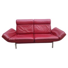 de Sede DS 450 Echtleder Sofa rot Ledersofa Zweisitzer Funktionscouch desede fsm