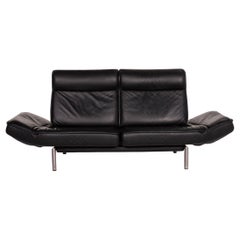 De Sede DS 450 Leather Sofa Black Two-Seat Function Relax Function Couch