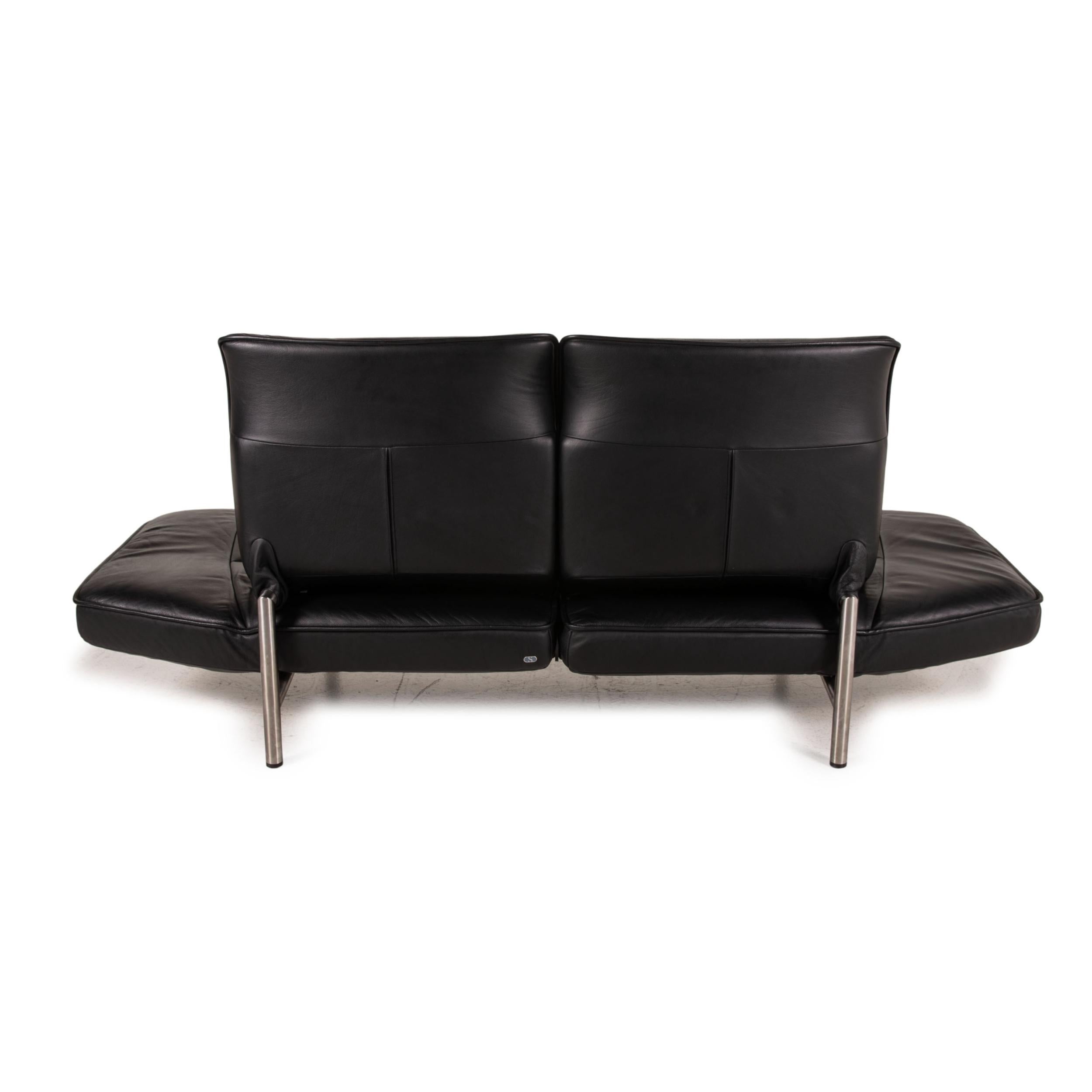 De Sede DS 450 Leather Sofa Black Two-Seater Function For Sale 2