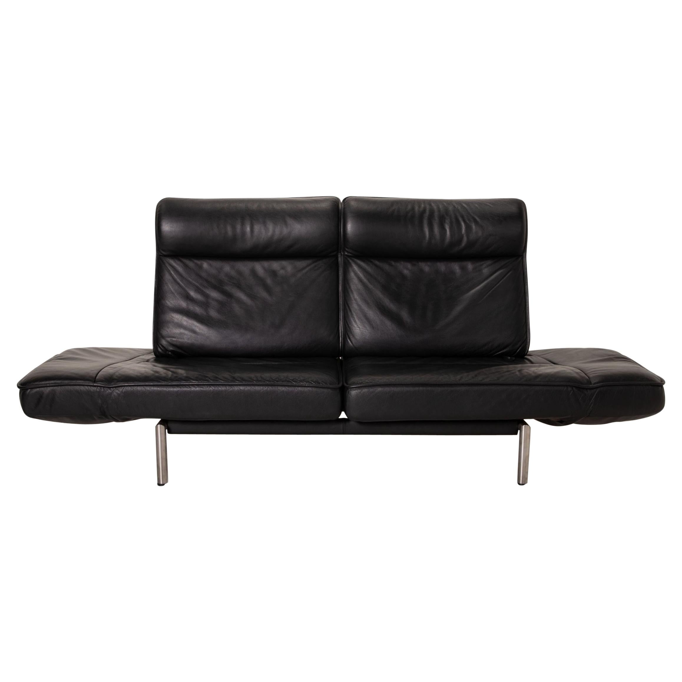 De Sede DS 450 Leather Sofa Black Two-Seater Function For Sale