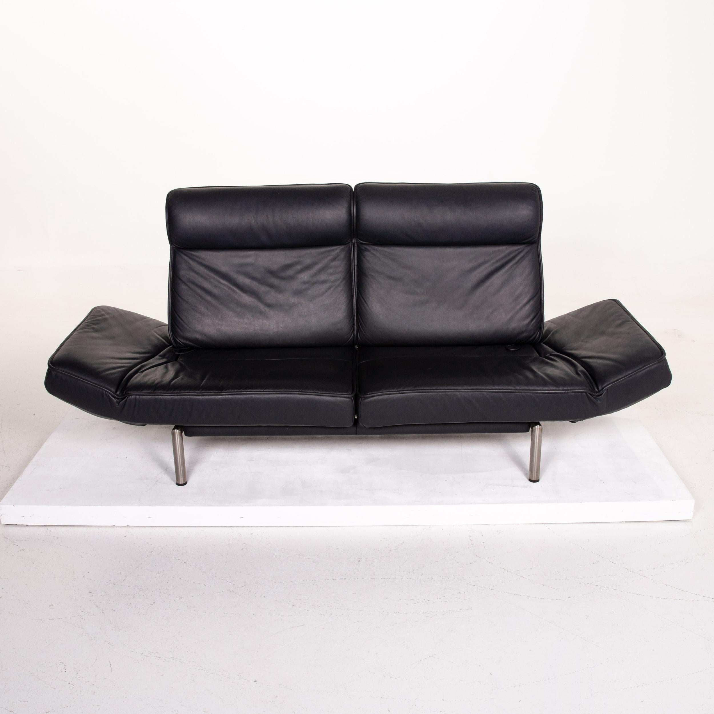 De Sede DS 450 Leather Sofa Black Two-Seat Function Relax Function Couch 4
