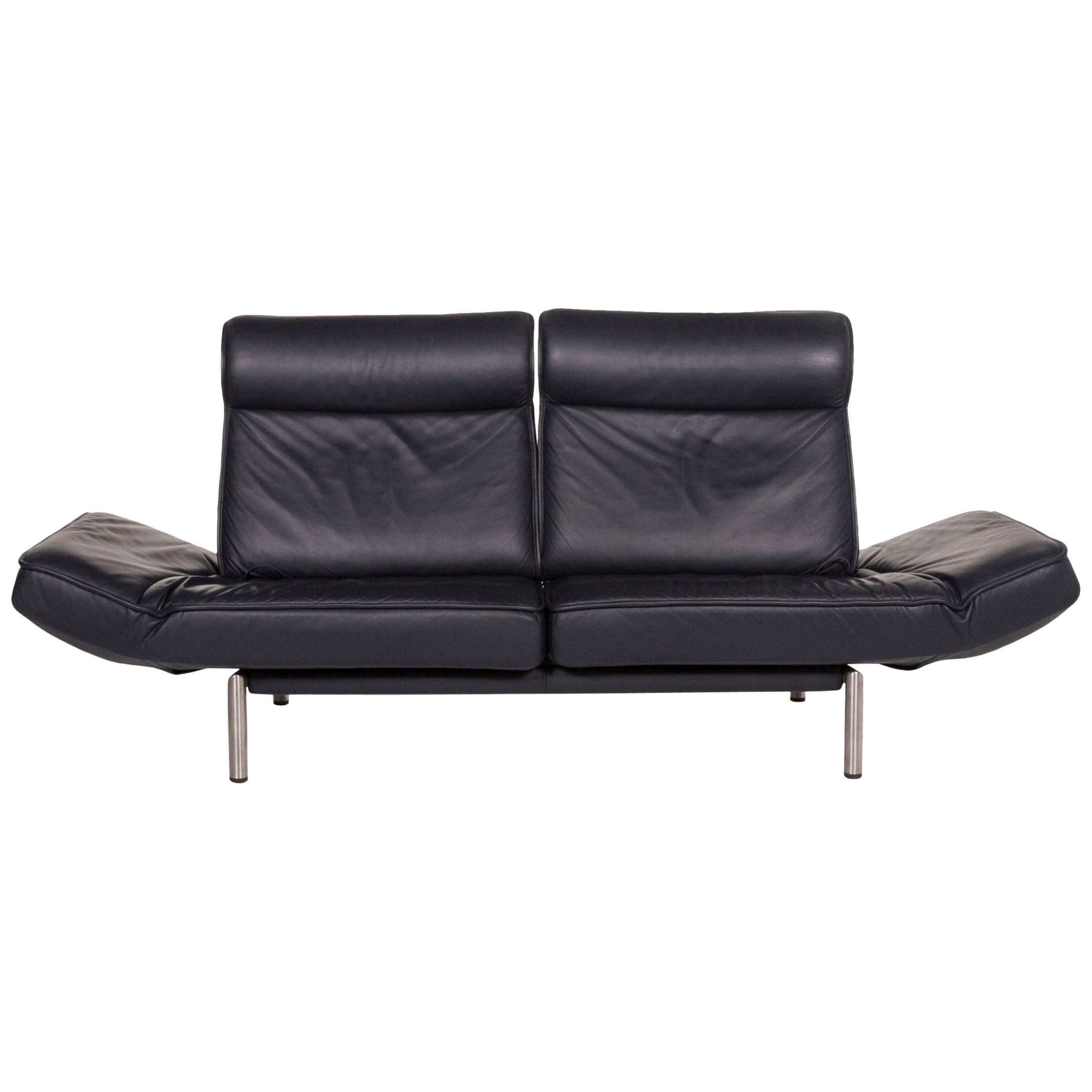 De Sede Ds 450 Leather Sofa Blue Dark Blue Two-Seat Function Relax Function