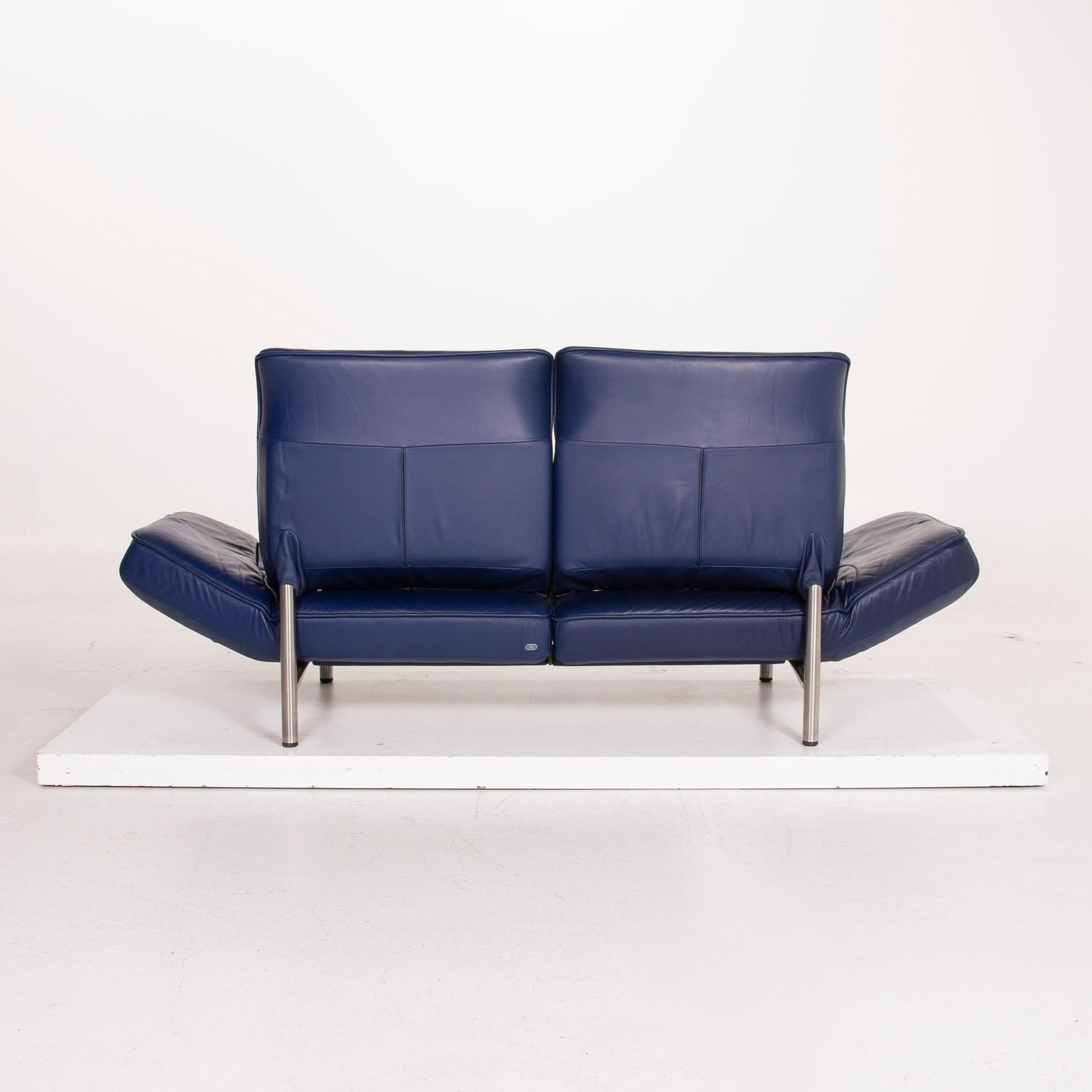 De Sede Ds 450 Leather Sofa Blue Two-Seat Function For Sale 4
