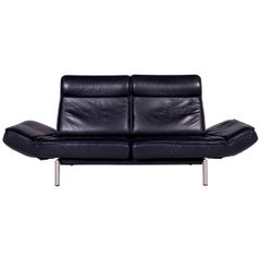De Sede Ds 450 Leather Sofa Dark Blue Two-Seat Relax Function Couch