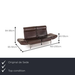 De Sede DS 450 Leather Sofa Dark Brown Two-Seater Couch Function