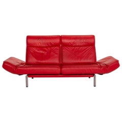 De Sede DS 450 Leather Sofa Red Two-Seat Function Relax Function Couch