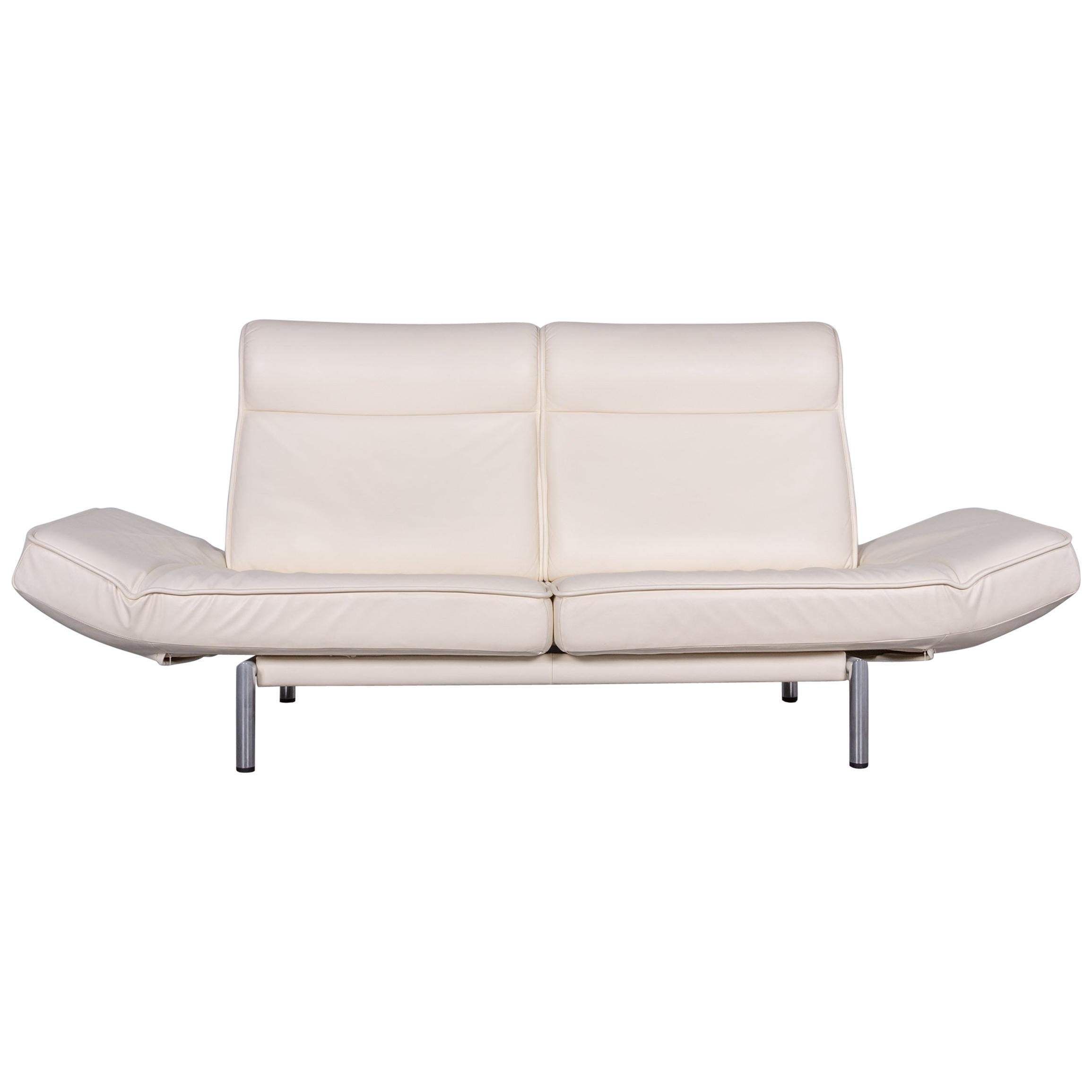 De Sede DS 450 Sofa Crème Beige Leather Three-Seat Couch Made in Switzerland