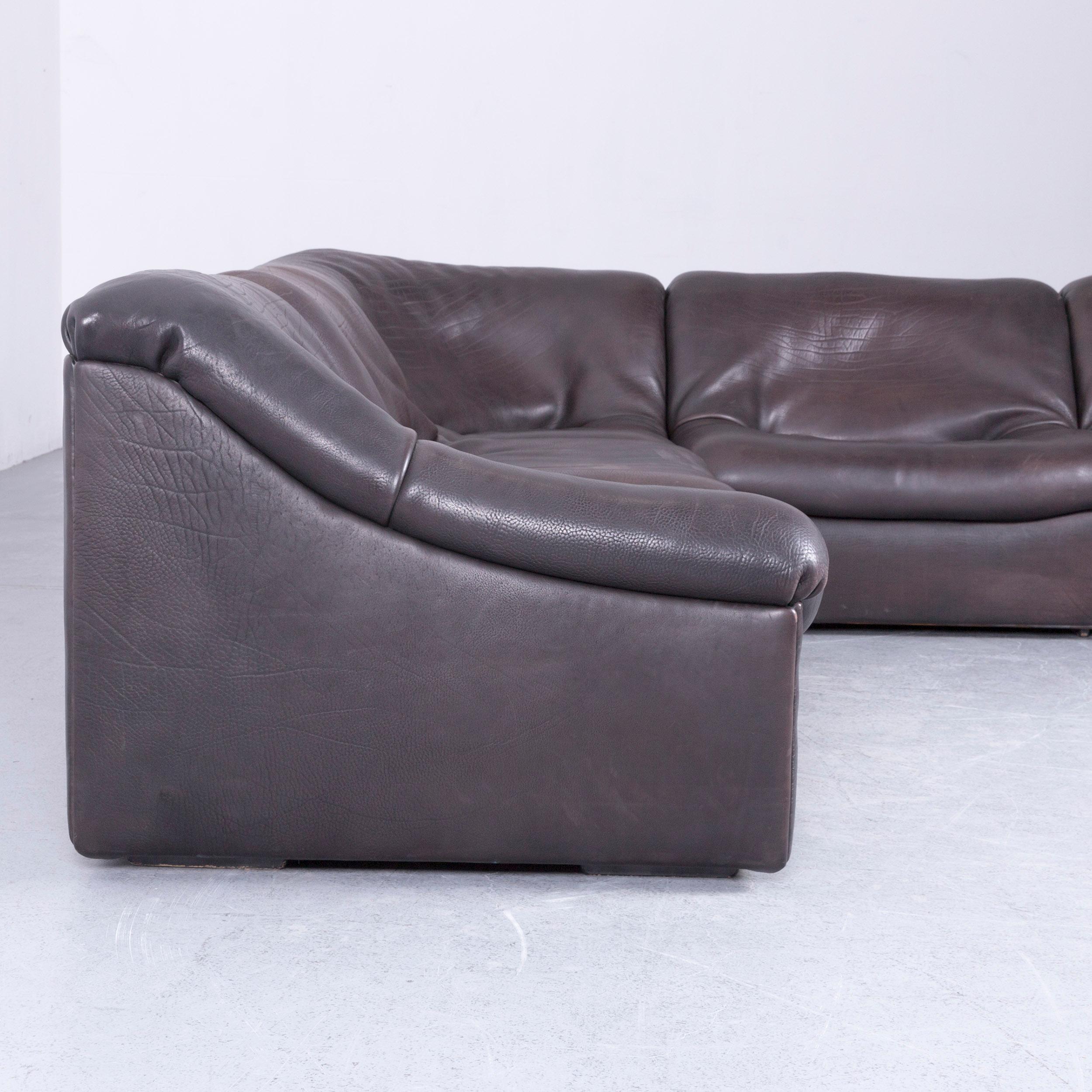 De Sede DS 46 Designer Leather Corner Sofa Brown Modular Function Couch  2