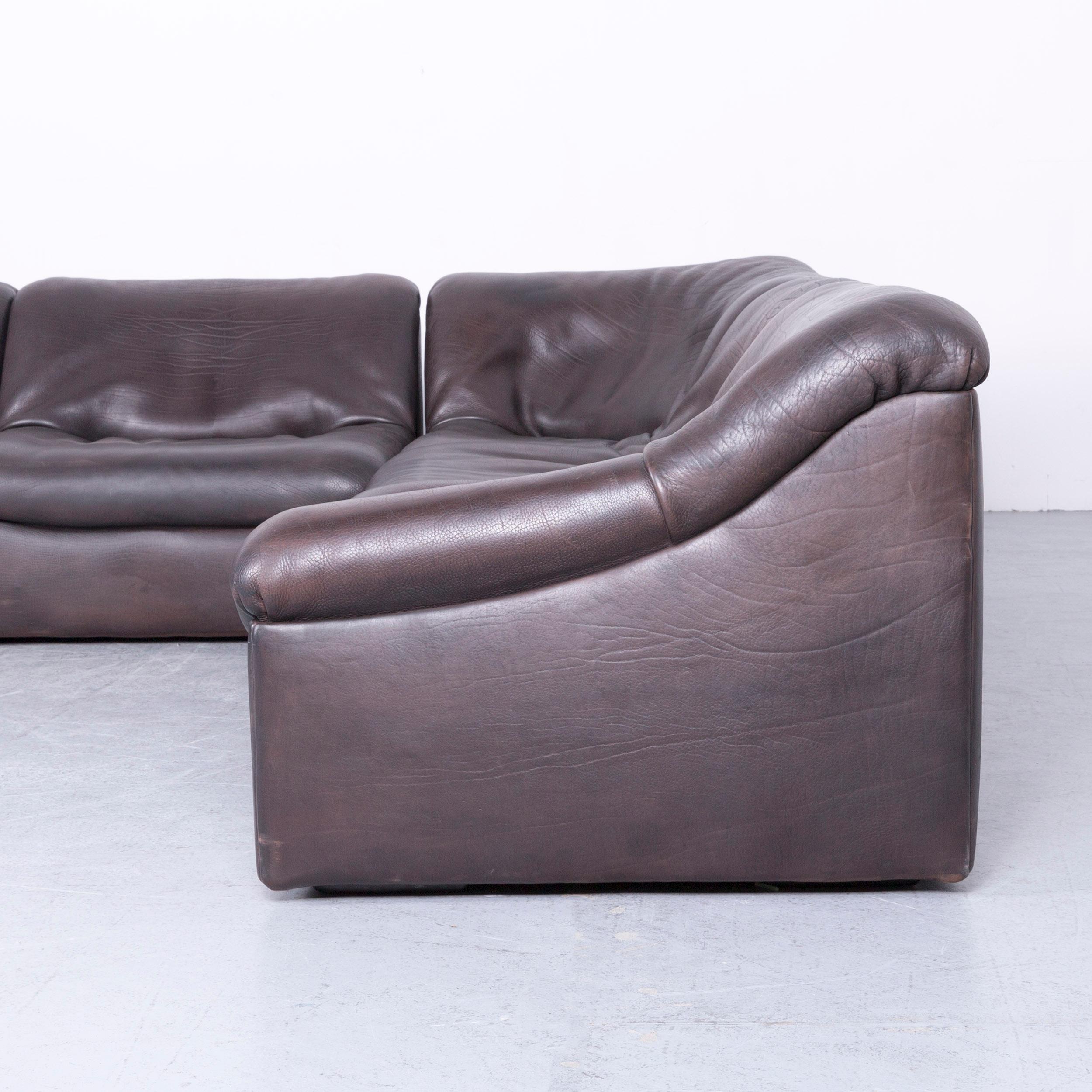 De Sede DS 46 Designer Leather Corner Sofa Brown Modular Function Couch  3