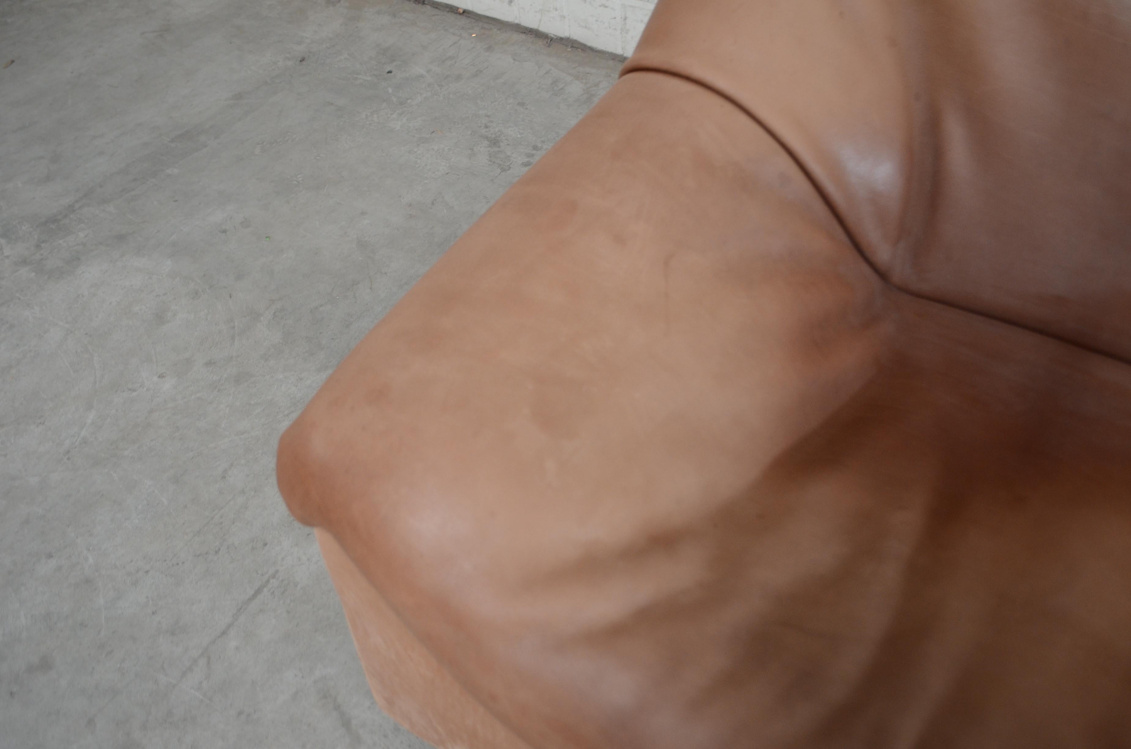 Swiss De Sede DS 46 Loveseat Neck Leather Sofa Modul Brown For Sale