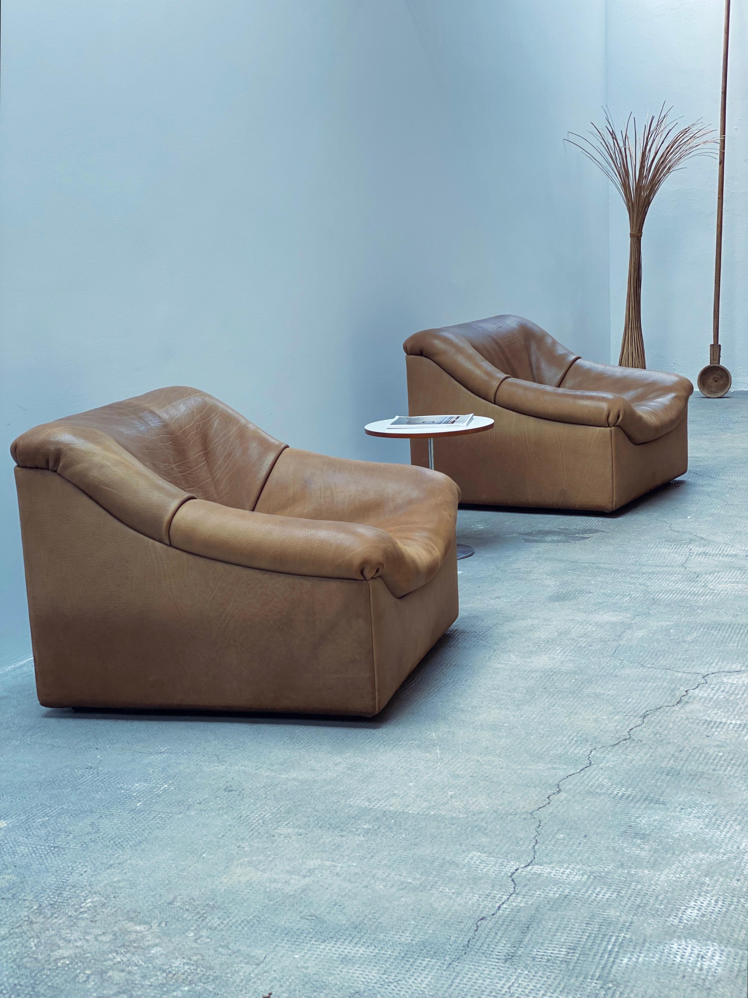De Sede DS46 Modular Sessel Sofa Set Büffel Leder Sandfarben, Schweiz 1970er 7