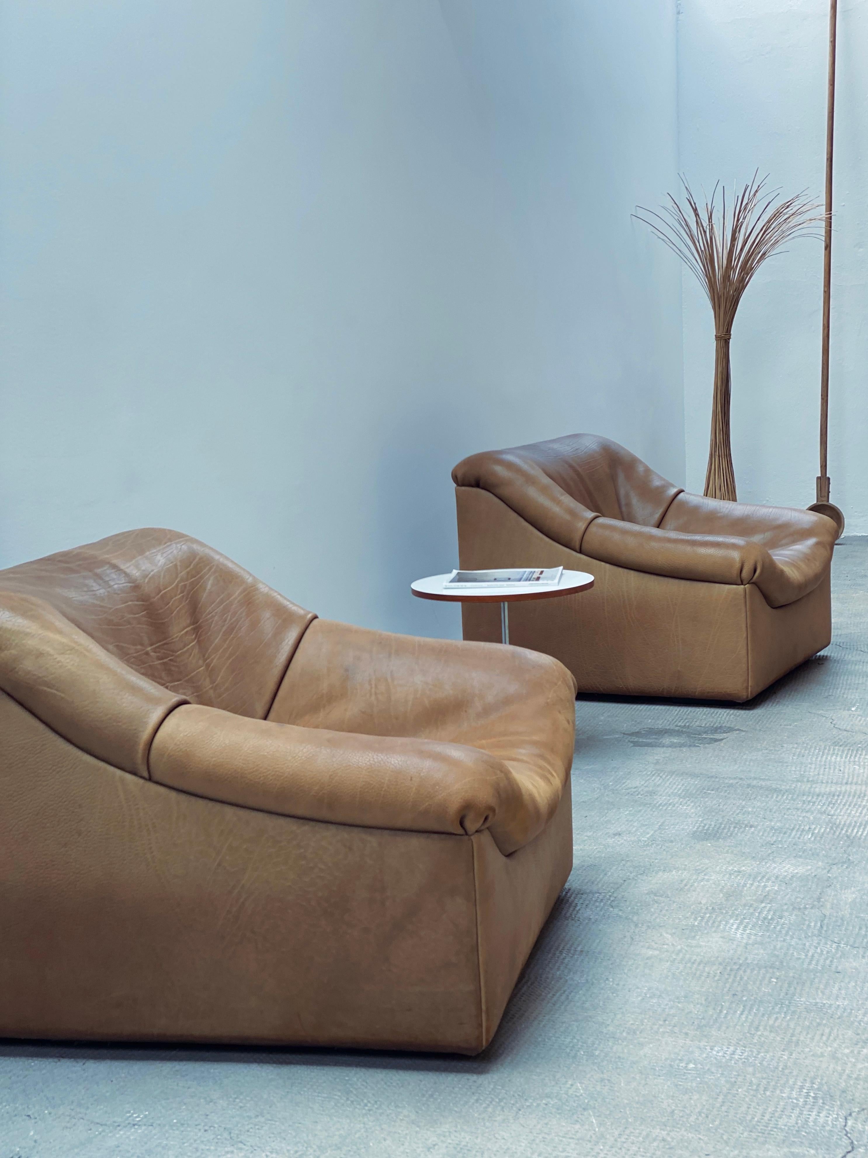 De Sede DS46 Modular Sessel Sofa Set Büffel Leder Sandfarben, Schweiz 1970er 8