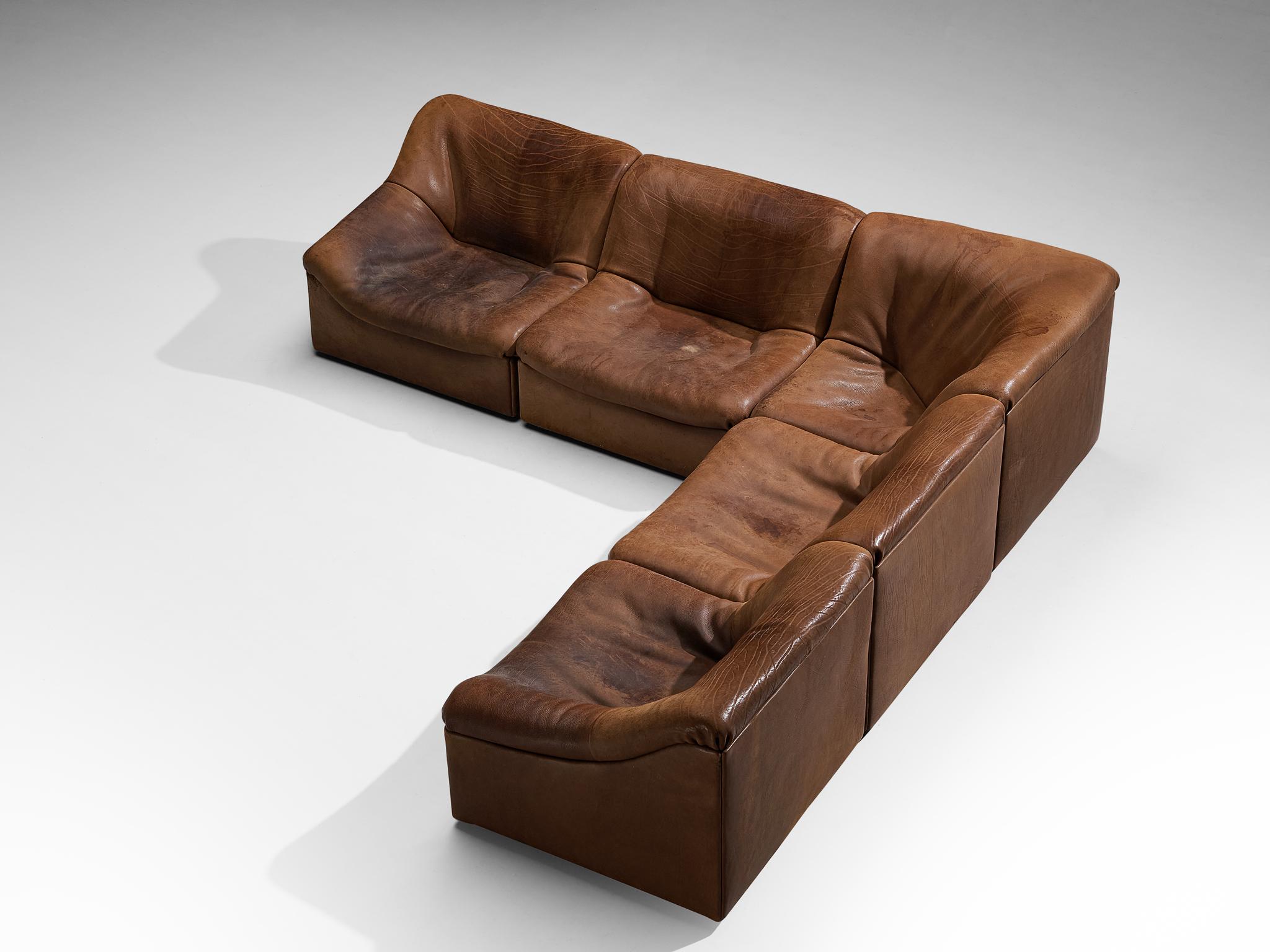 De Sede 'DS 46' Sectional Sofa in Patinated Buffalo Leather 2