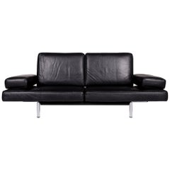 De Sede DS 460 Leather Sofa Black Three-Seat Relaxation Function Couch