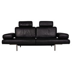 Coussin de relaxation à trois places en cuir noir Ds 460 de De Sede pour canapé