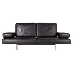 De Sede DS 460 Leather Sofa Black Two-Seater Relaxation Function Couch