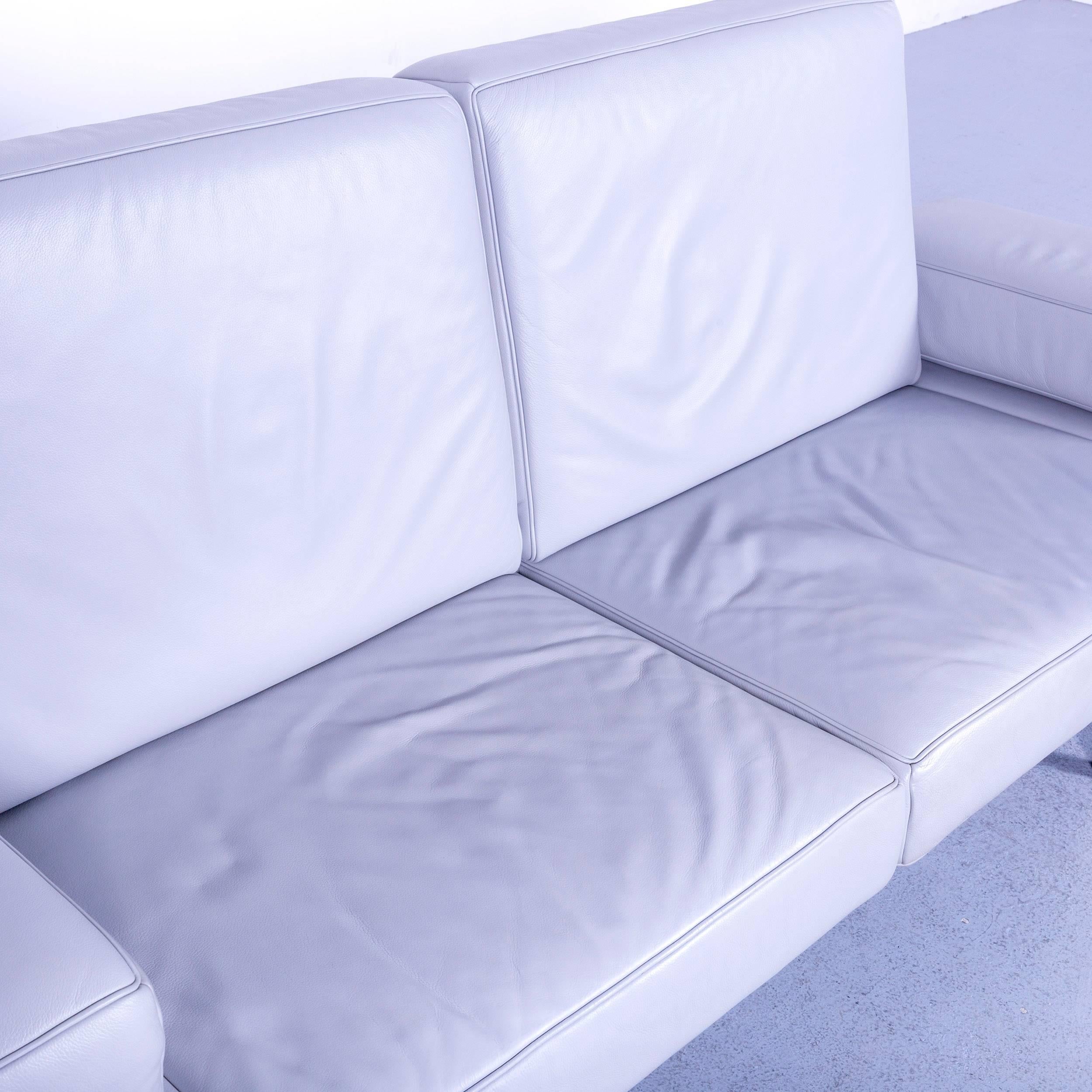 De Sede DS 460 Leather Sofa Grey Three-Seat Couch 5