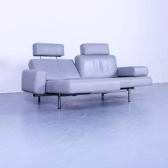 De Sede DS 460 Leather Sofa Grey Three-Seat Couch