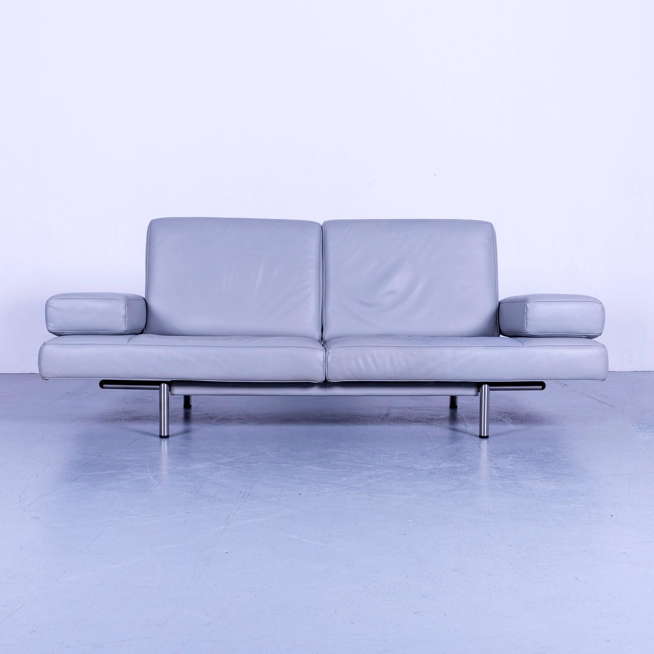 Swiss De Sede DS 460 Leather Sofa Grey Three-Seat Couch