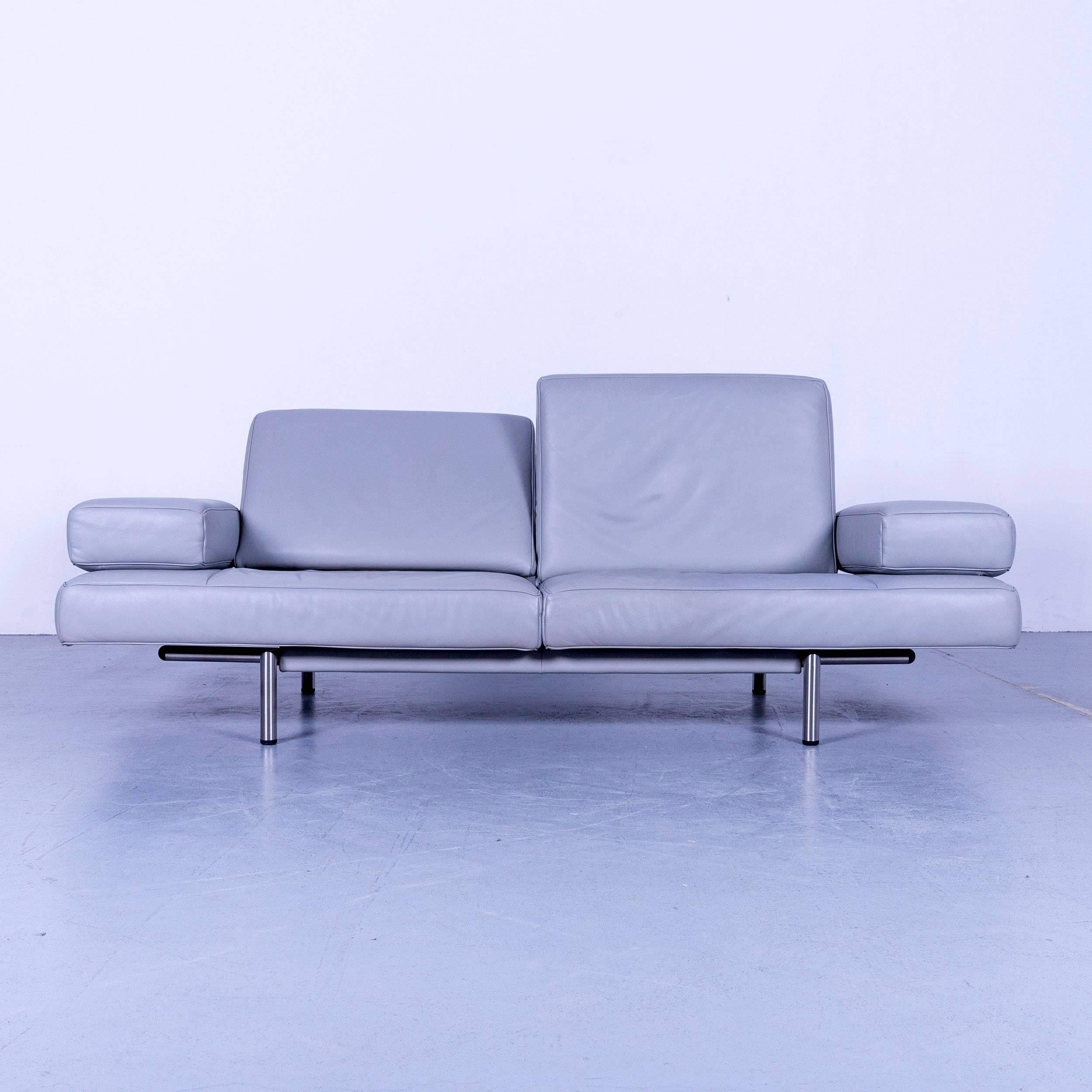 De Sede DS 460 Leather Sofa Grey Three-Seat Couch In Good Condition In Cologne, DE