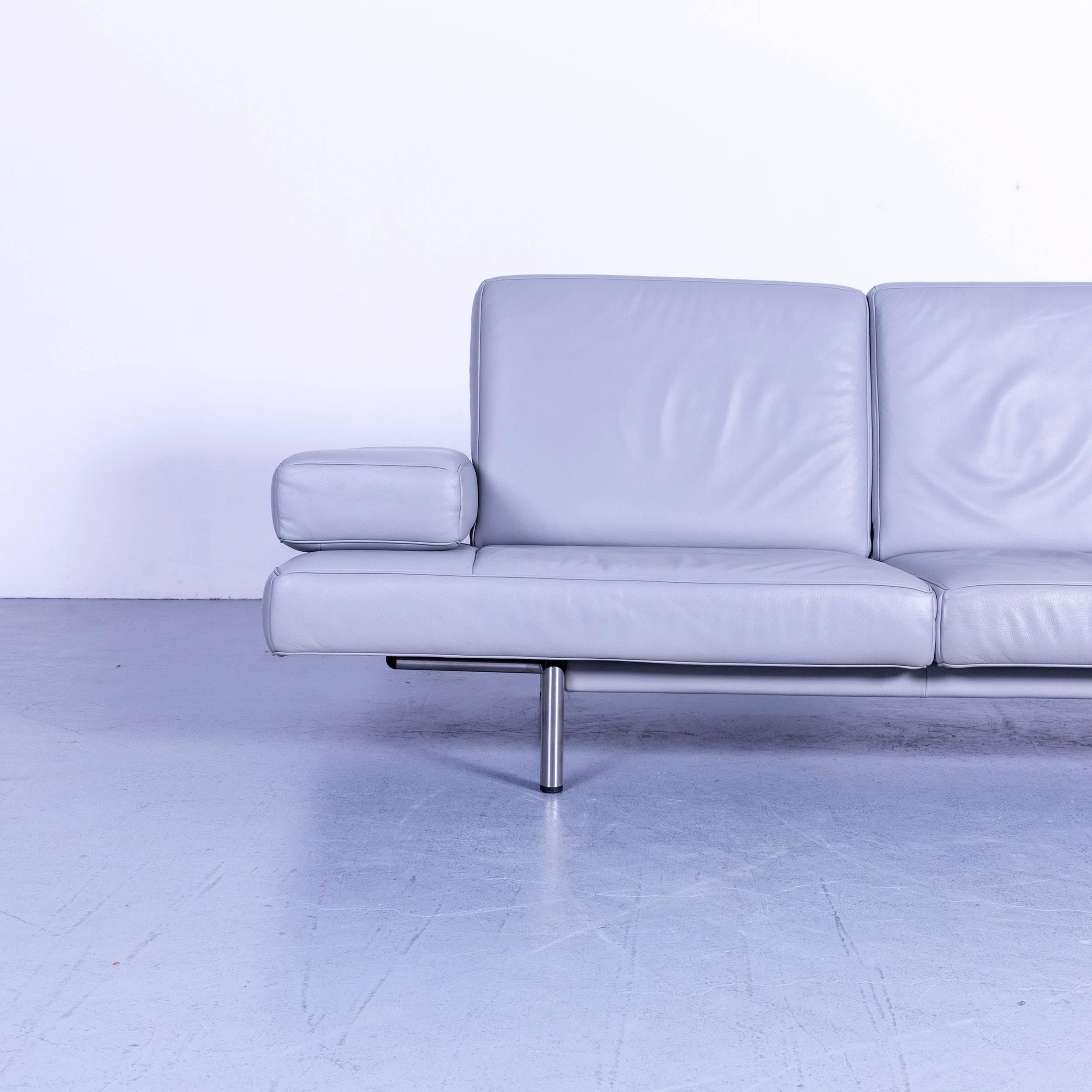 De Sede DS 460 Leather Sofa Grey Three-Seat Couch 1