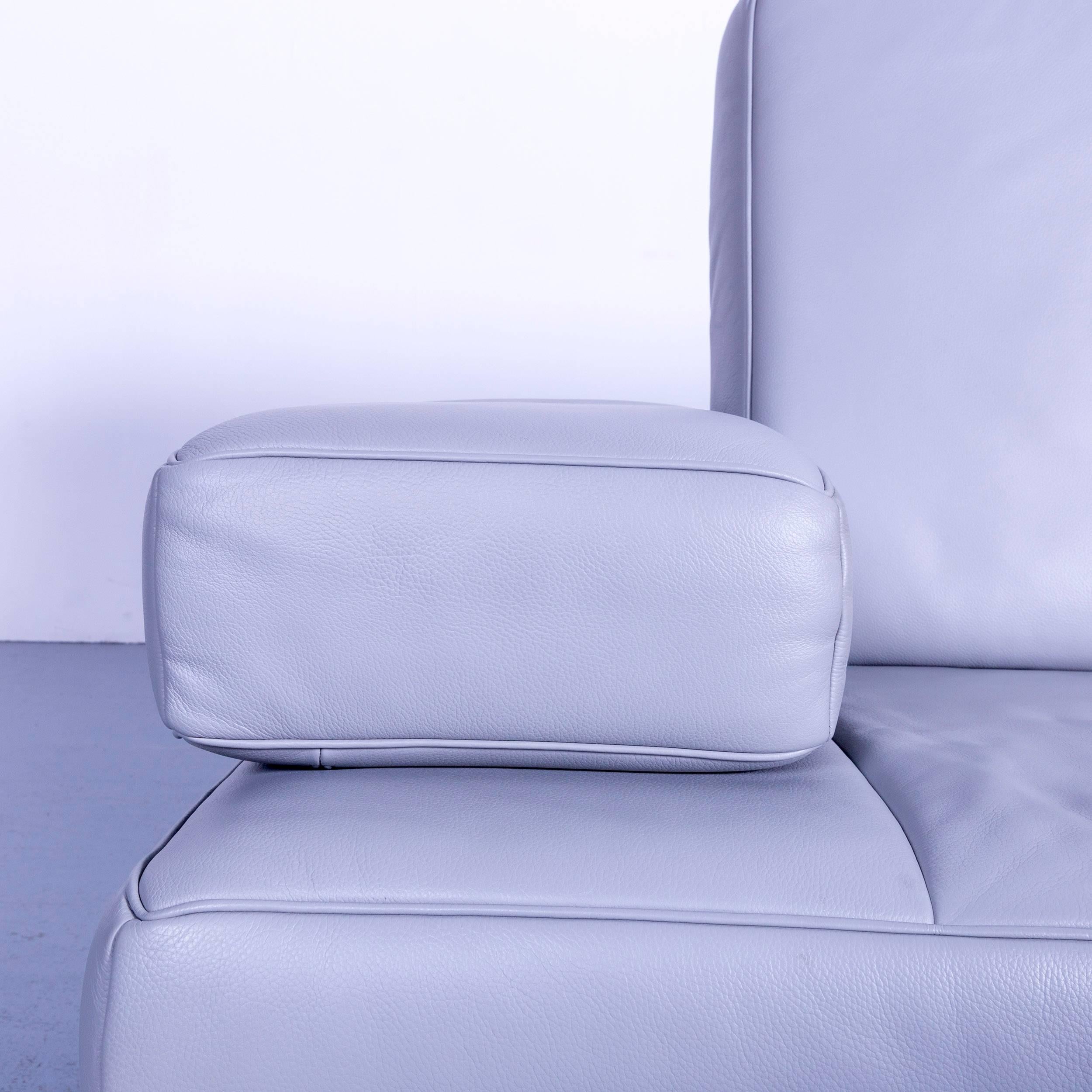 De Sede DS 460 Leather Sofa Grey Three-Seat Couch 4